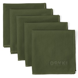 DRYKI Sweat Absorbing Handkerchiefs - The Original Quick-Dry Microfiber Sweat Rags & Towels for Face, Hands, & Body - Perfect for Gym, Sports, and Work (Green: 5 Pack)