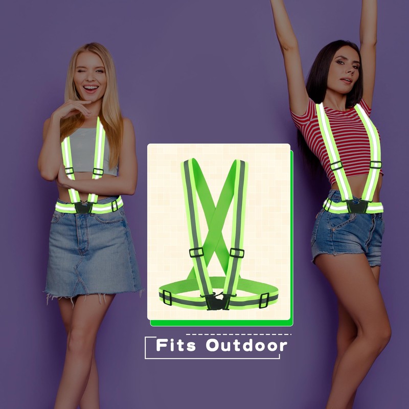 Flotory 12 Pcs Reflective Safety Vests Adjustable Reflective Straps Gear