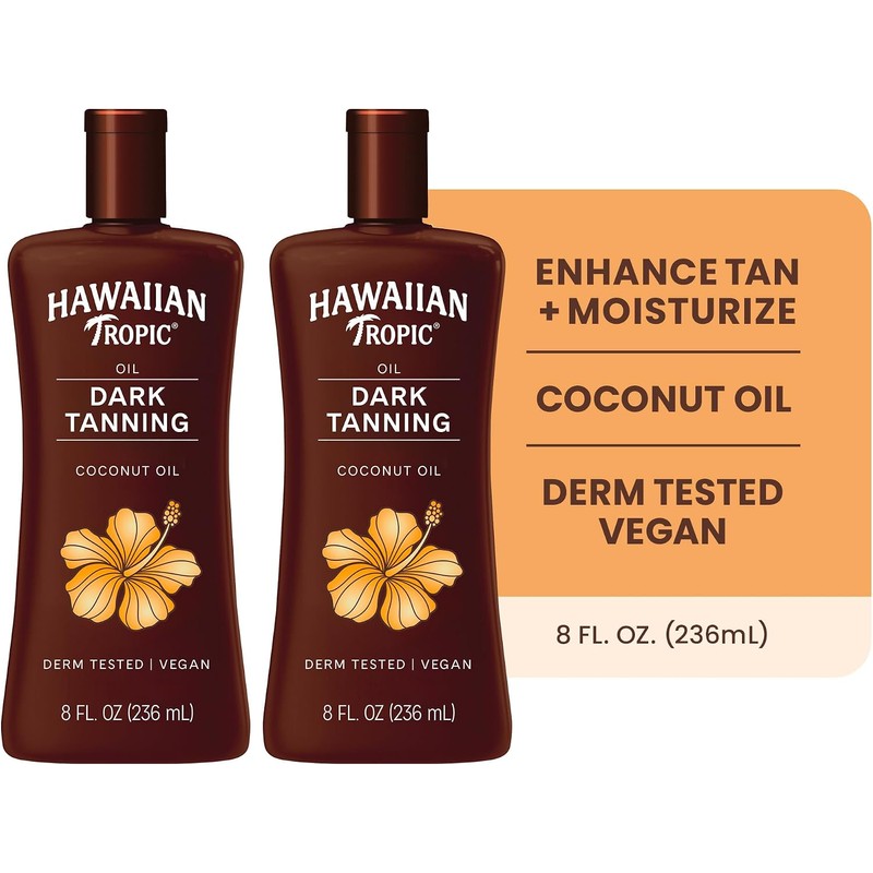 Hawaiian Tropic Dark Tanning Sun Care Moisturizing Oil 8 Ounces,