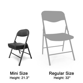 fusehome Mini Folding Chair, Garage Stool, Portable Camping Chair with Padded Seat, Lightweight and Compact Lawn Chair, for Patio, Garage, Camping, Fishing, Hiking, Hunting, Picnic, Beach, Black