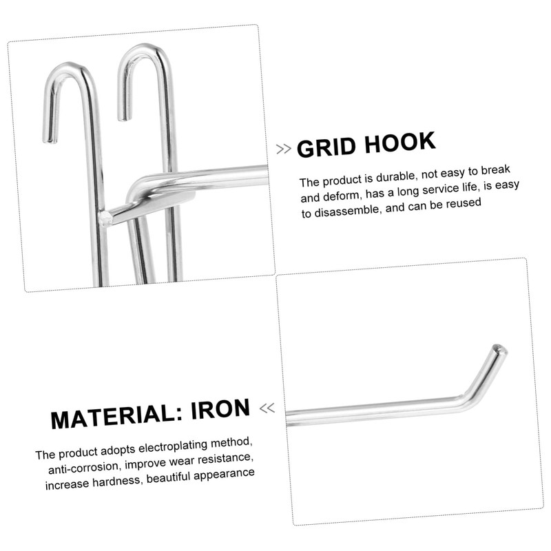 CIYODO 10 Pcs Hooks Iron Pegboard Hooks for Garage Retail