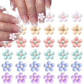 VOTACOS Nail Charms Flower Nail Art Rhinestones Pink Blue Yellow Nail Supplies Cute Flowers Nail Gems Jewelry for Women Nail Design Decoration Colorful Flower Nail Art Accessories