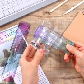 Amazleer 2 Pack Flexible Plastic Rulers 30cm/15cm, Unbreakable Bendable Shatterproof School Rulers, Soft Colourful Measuring Rule for Classroom, Office, Students (Multicolor)