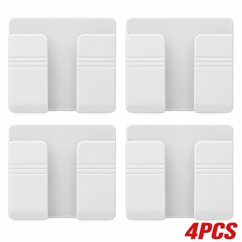 Wall-Mounted Storage Box for Remote & Phone – Punch-Free Black