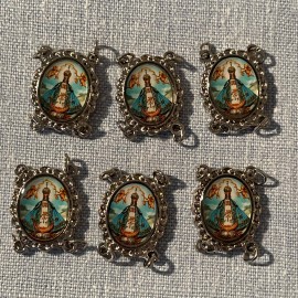 OLO San Juan de Los Lagos Medal Charm Bracelet Connectors | Silver Tone