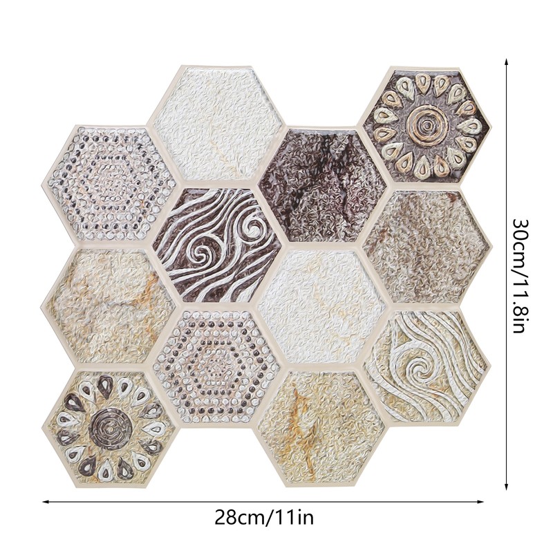 10Pcs Self Adhesive Sticker Background PVC Wall Decal Tile Sticker