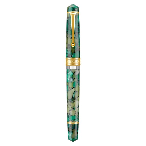 Asvine P20 Piston Fountain Pen Green Marble Acrylic Medium Nib