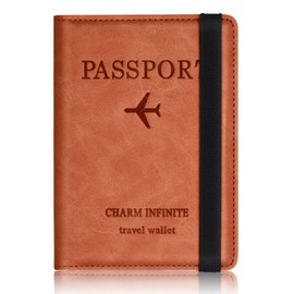 Toctax Passport Case, Passport Holder with RFID Blocker, Passport Holder for Men and Women, Travel Folder for Travel Documents, ID Bag Travel Documents, Credit Card Protective Cover, orange, Modern