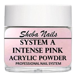 SHEBA NAILS System A Acrylic Nail Powder INTENSE PINK- 4oz Jar