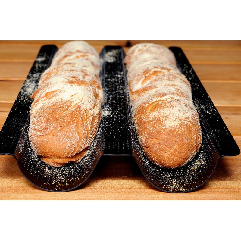 Mrs. Anderson's Baking Non-Stick Double Baguette Pan, Carbon Steel, European