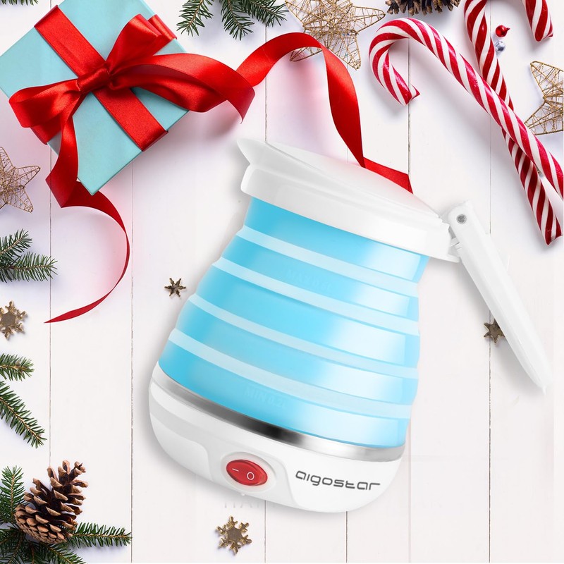 Aigostar Sapphire 30LDC Travel Foldable Kettle with Cool Touch Handle,