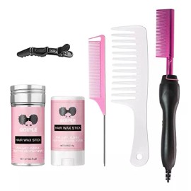 Goiple Alisador Eléctrico De Pelo Rosa Con Peine Caliente Eléctrico