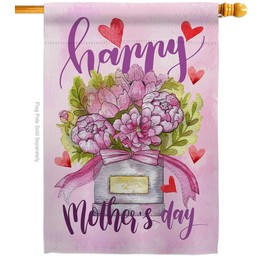 Mommy Love You House Flag - Family Mother's Day Mom Mama Grandma Flowers Parent Sibling Relatives Grandparent - Decoration Banner Small Garden Yard Gift Double-Sided Made in USA 28 X 40