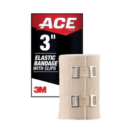 ACE 207314 3" x 64" Elastic Bandage with E-Z Clips New