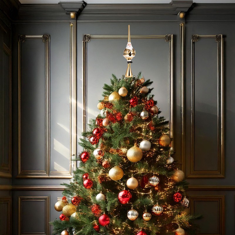 BRUBAKER Christmas Tree Topper Thick Santa - Shiny Christmas Tree