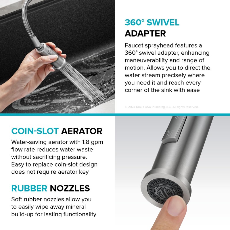 KRAUS Torak Pull Down Kitchen Faucet in Matte Black with