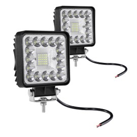LightBoss 4 Inch LED Work Lights, 12V 24V IP67 Triple Row Flood Spot Combo Beam Driving Lamps, 10000lm 120W Waterproof Square LED Fog Lights for Truck Off-Road Jeep Golf Cart Boat ATV UTV SUV RV, 2Pcs