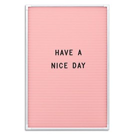 MooreCo Essential Letter Board, White Frame Pink Face, 18" x 12"W (84254)