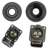 3-pin socket, 1 piece, 4-hole mounting plate, hard plastic housing,