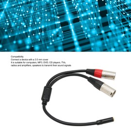 3.5mm 1/8 to XLR Microphone Cable, Balanced Double XLR Male to 3.5mm Female Stereo Cable Short, 3.5mm to 3Pin XLR Y Split Cable.