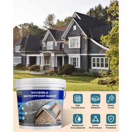 Transparent Waterproof Sealant,70oz Clear Transparent Waterproof Coating,Liquid Invisible Water Proof Agent for Roofs Walls,Garden,Bathroom,Kitchen Indoor & Outdoor Water Proof Sealant