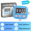 Leumoi 24 Pcs Digital Kitchen Timer Magnetic Timer Bulk On/Off