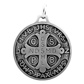 1.5" Saint Benedict Medal Pendant | Patron Saint of Students and Europe | Great Catholic Gift for First Holy Communion and Confirmation | Made in France