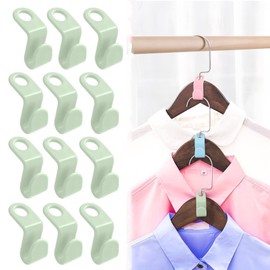 Clothes Hanger Connector Hooks, Space Saving Hangers for Closet Organizers, Storage Hangers Hooks, Hanger Clips Plastic Hangers for College Dorm,Wardrobe (50, Light Green)