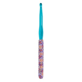 The Quilted Bear Crochet Hooks - Premium Soft Grip Floral Crochet Hooks with Ergonomic Polymer Clay Handle (7.0mm Crochet Hook)