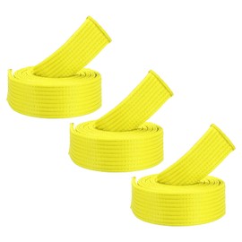 PATIKIL Taekwondo Colored Ranking Belts, 3 Pack 1.6" x5.3FT Polyester Martial Arts Colored Ranking Belt for Coach Teaching Practice, Yellow