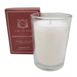 Aquiesse SANDALWOOD VANILLE Soy Wax Candle 6.5 oz NEW