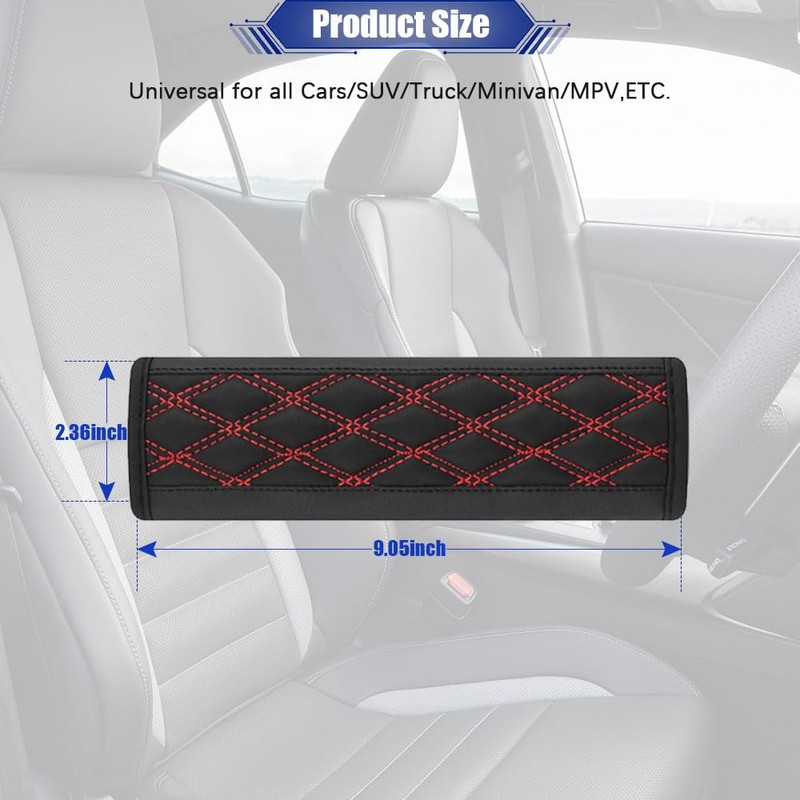 JDDRY 2PC Seat Belt Neck Protector,Car Seat Belt Covers Pads,Leather
