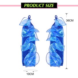 Yikisdy Fashion Sparkle Sequin Gloves Yarn Fingerless Glove Party Cosplay Arm Sleeves for Women and Girls (Dark Blue)