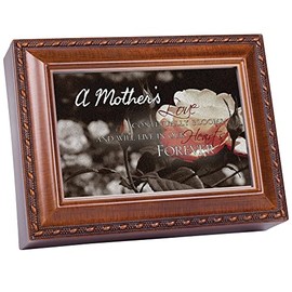 Cottage Garden Una caja de música con cuerda de madera con diseño de duelo y amor de madre reproduce una gracia increíble
