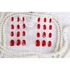24pcs Handmade Nail Tips Nail Bride Golden Beads Circle Decoration