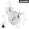 WAGNER Swivel Castor with Back Hole Diameter 75 mm Height