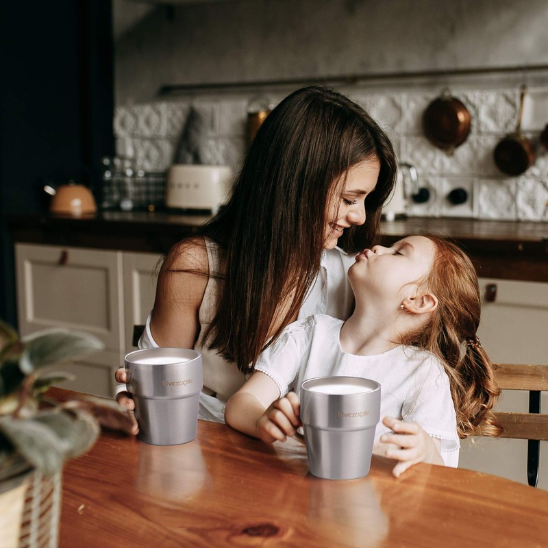 Hivexagon 300ml Set of 4 Stainless Steel Double Wall Cups