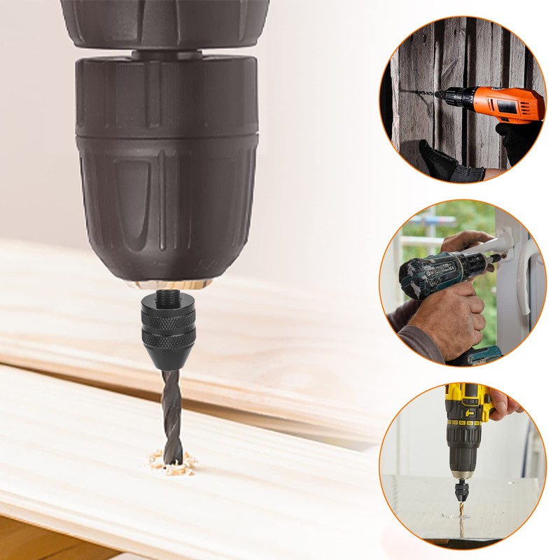 Keyless Drill Chuck Conversion Tool,2 Pcs 1/4 Inch Hex Shank