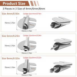Umshlem 3Pcs Sewing Rolled Hemmer Foot Set Sewing Machine Presser Foot Hemmer Foot Universal Home Industrial Curved Scroll Hemmer Foot - Size 4/6/8mm