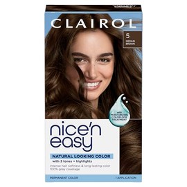 Clairol Nice 'n Easy Permanent Hair Color, 5 Medium Brown, 1 Count, Brunettes