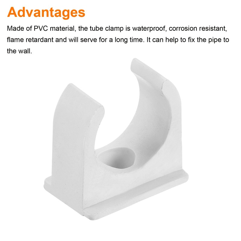 sourcing map 10PCS PVC U-Shaped Conduit Clip Push in Saddle