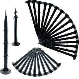 Fycooler Garden Pegs Pack of 50 Weed Membrane Pegs - TerraPEG Securing Pegs Landscape Fabric Peg Ground Netting Pegs for Weed Fabric Ground Sheet Cover - 20CM and 12CM Securing Ground Pegs