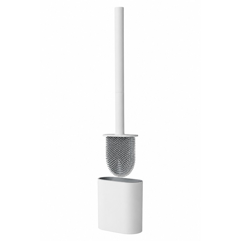 Wall Mounted Silicone Toilet Brush for Bathroom Cleaning – Flat