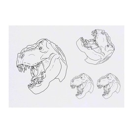 Azeeda 4 x 'T-Rex-Kopf' Temporäre Tattoos - Wasserfest, Hautfreundlich & Ungiftig · Transfers in Verschiedenen Größen (TO00046739)