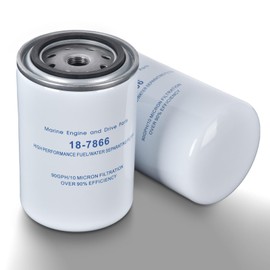 Fuel Water Separating Filter 10 Micron, for Sierra 18-7866; for Yamaha MAR-FUELF-IL-TR MAR-10MEL-00-00; for Mallory 9-37807 Motors, 2 Pack