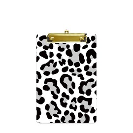 Hnogri Small Plastic Clipboard, Fashion Design A5 Size Memo Clipboards for Students, Kid, Women, Office, School, Low Profile Clip, Cute Custom Pattern, Mini Clipboard Size 6" x 9", Cream Spots