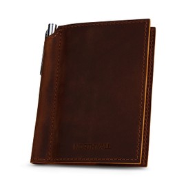 NORTHWALL Leather Journal Cover for Moleskine Cahier, Notebook Cover for Field Notes, Handmade Vintage Leather Cover for 3.5 x 5.5 Inch Pocket Size Notebooks, Brown