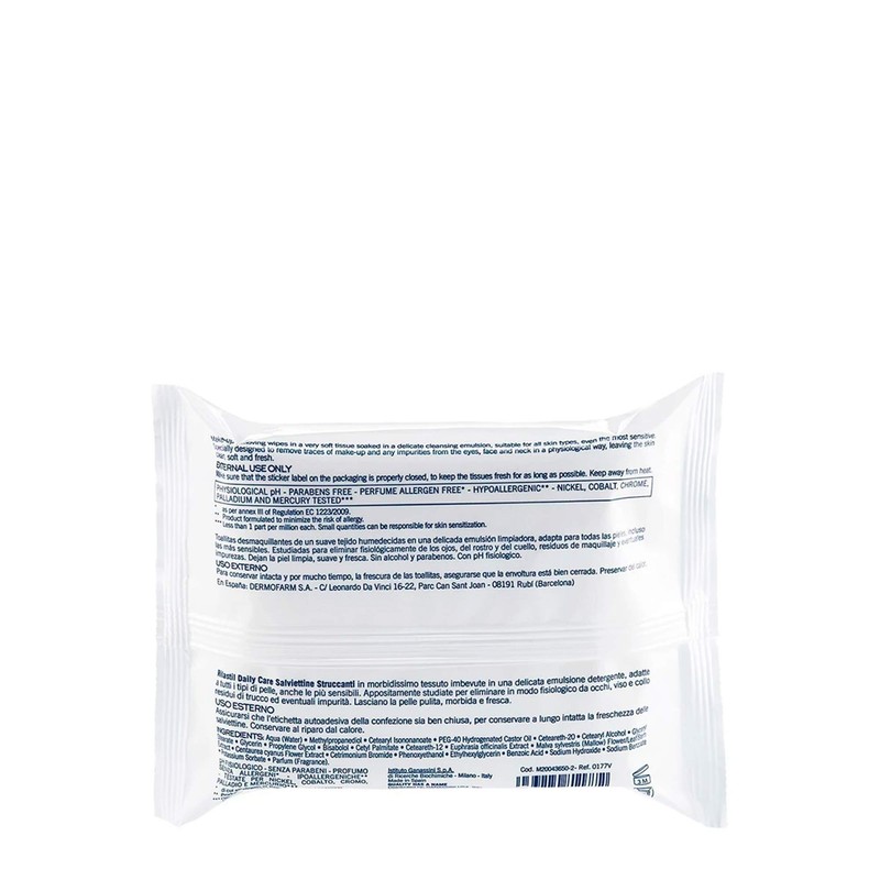 Rilastil Daily Care Makeup Cleansing Wipes, Refreshing Makeup Wipes, Super