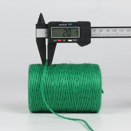 PerkHomy Natural Jute Twine 600 Feet Long Colored Twine Rope for Crafts Gift Wrapping Packing Gardening and Wedding Decor (Green)