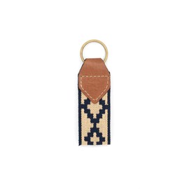 GauchoLife Leather and Woven Key Fob or Key Chain (Blue inv)
